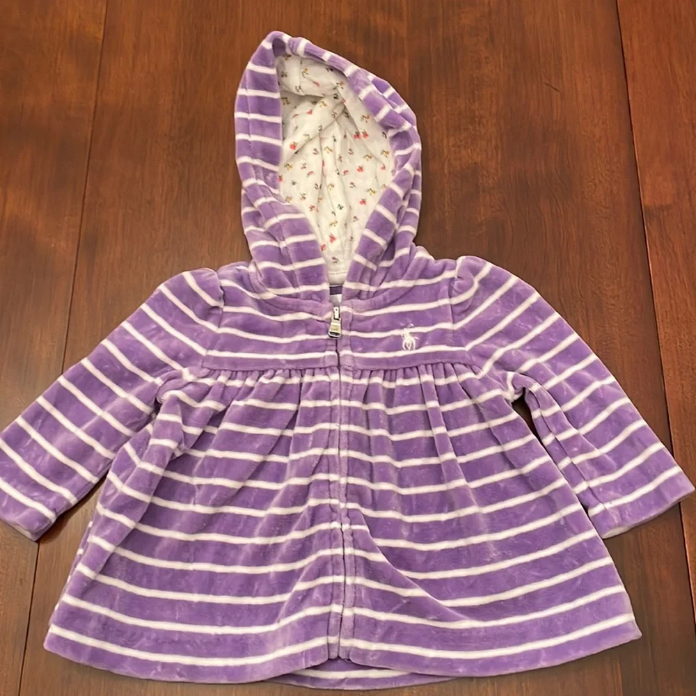 Ralph Lauren velour hooded jacket size 3 mths